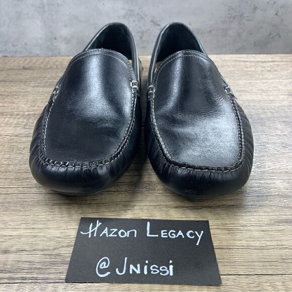 G.H. Bass~Men’s~”Wheldon Grosgrain”~Black Leather Driving Loafers~Size 10M‎ main image 4
